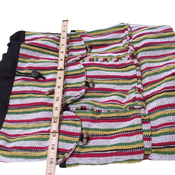 Vintage 90s Om Sai Ram Craft Nepal Backpack Boho Tapestry Tote Utility Travel - Picture 10 of 13